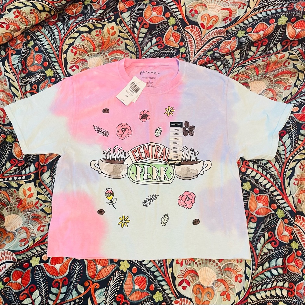 Friends NWT Tie-Dyed Crop Central Perk Tee